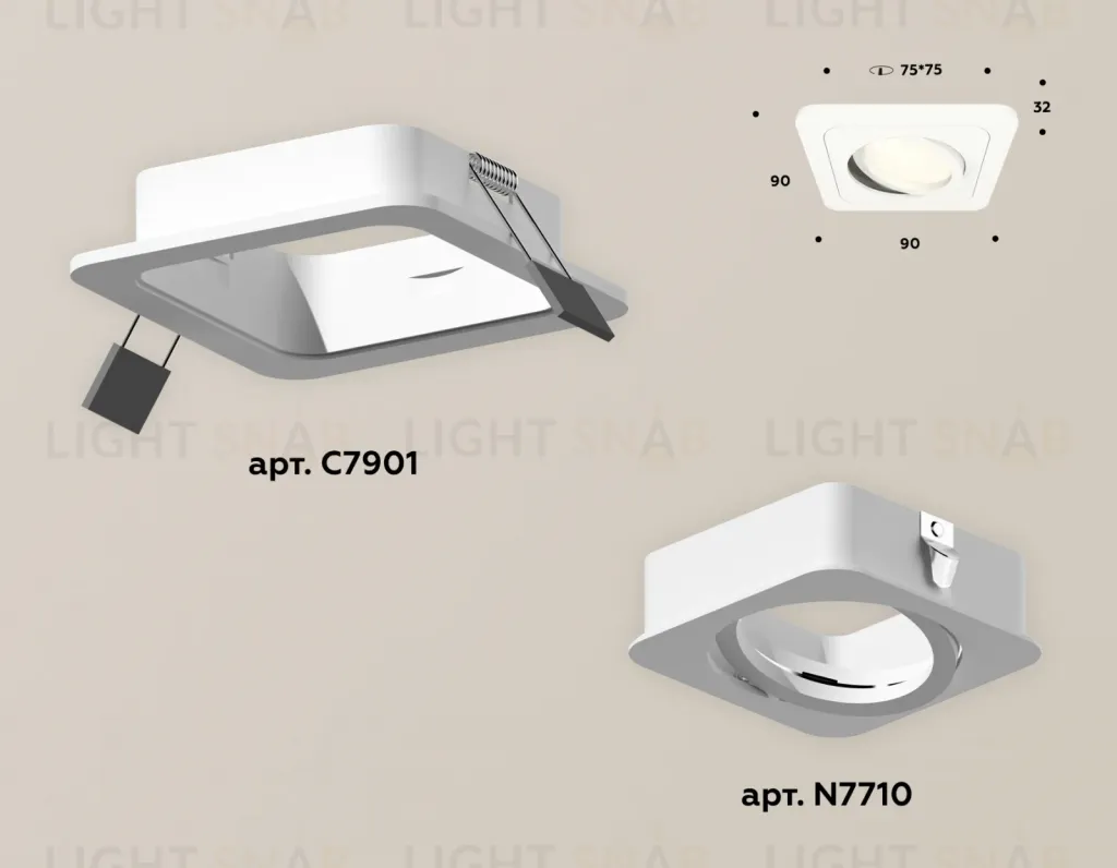 Встраиваемый поворотный светильник Ambrella Light Techno XC7901010 (C7901, N7710) XC7901010