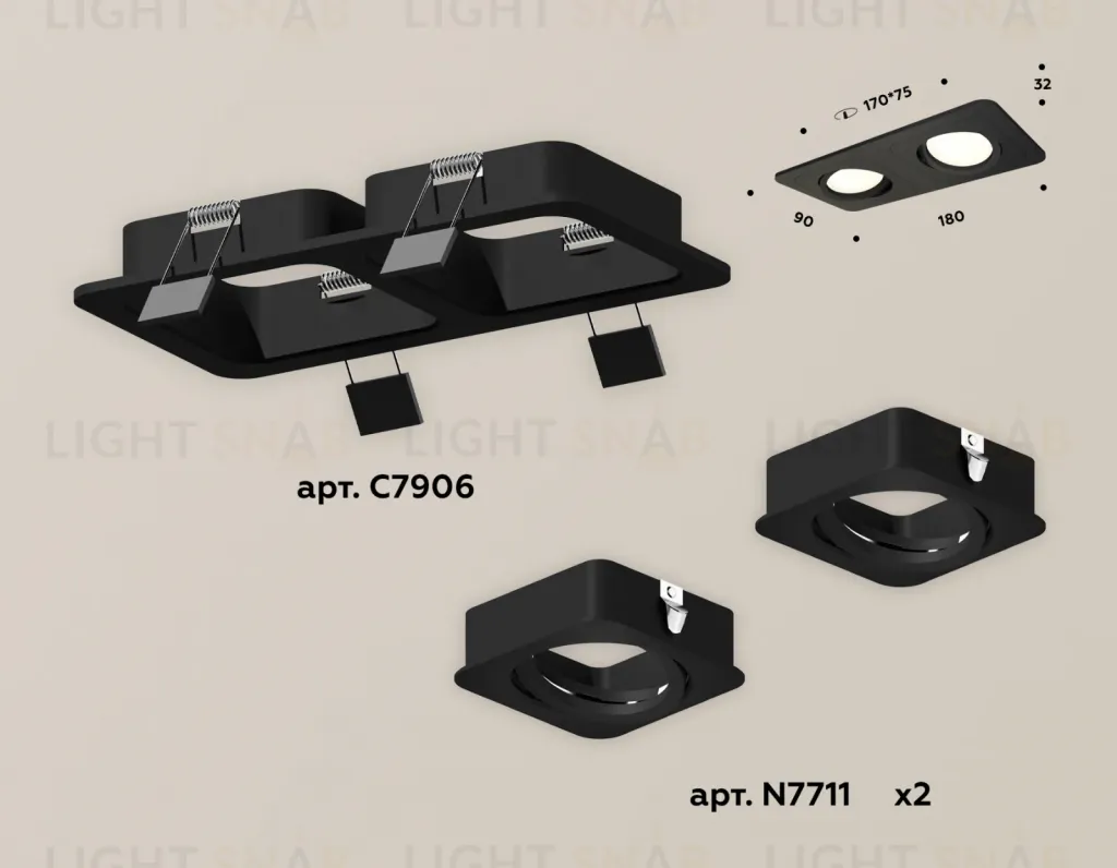 Встраиваемый поворотный светильник Ambrella Light Techno XC7906010 (C7906, N7711) XC7906010