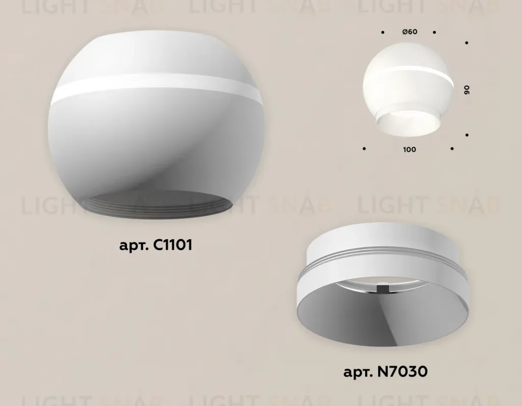 Накладной светильник с дополнительной подсветкой Ambrella Light Techno XS1101010 (C1101, N7030) XS1101010
