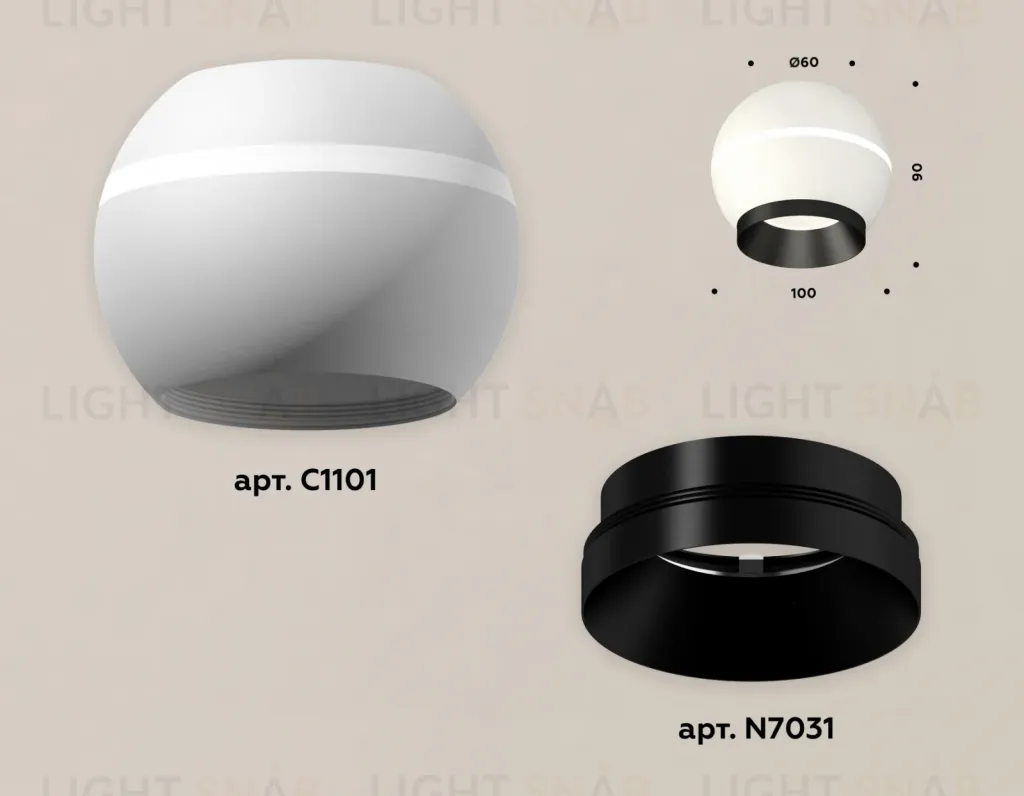 Накладной светильник с дополнительной подсветкой Ambrella Light Techno XS1101011 (C1101, N7031) XS1101011