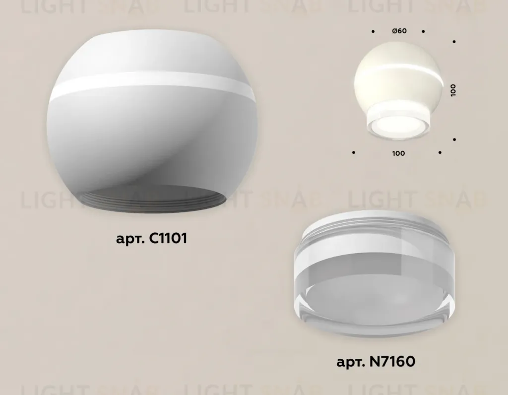 Накладной светильник с дополнительной подсветкой Ambrella Light Techno XS1101042 (C1101, N7160) XS1101042