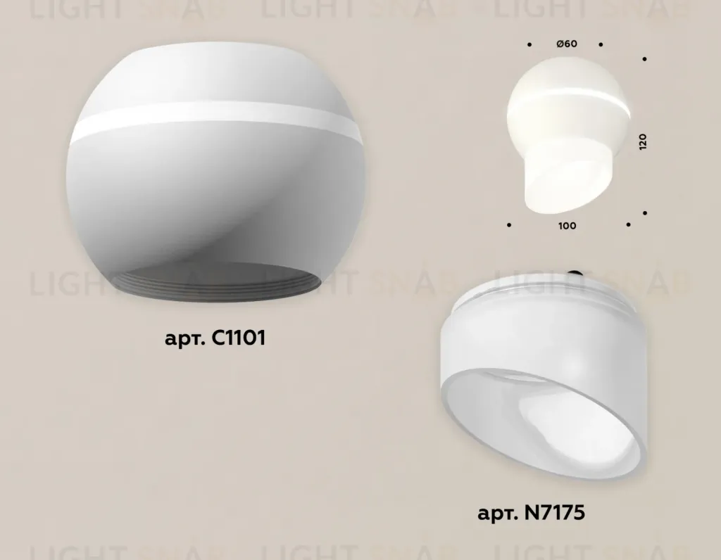 Накладной светильник с дополнительной подсветкой Ambrella Light Techno XS1101043 (C1101, N7175) XS1101043