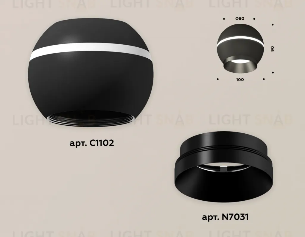 Накладной светильник с дополнительной подсветкой Ambrella Light Techno XS1102010 (C1102, N7031) XS1102010