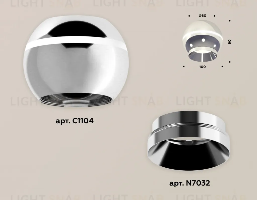 Накладной светильник с дополнительной подсветкой Ambrella Light Techno XS1104002 (C1104, N7032) XS1104002