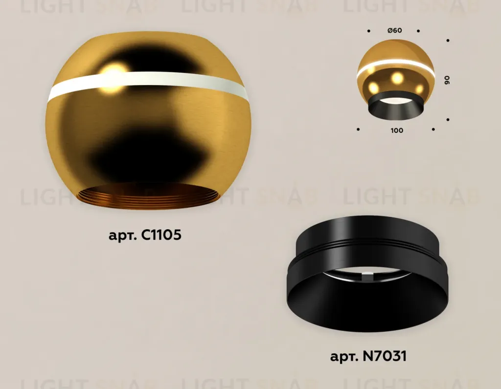 Накладной светильник с дополнительной подсветкой Ambrella Light Techno XS1105001 (C1105, N7031) XS1105001