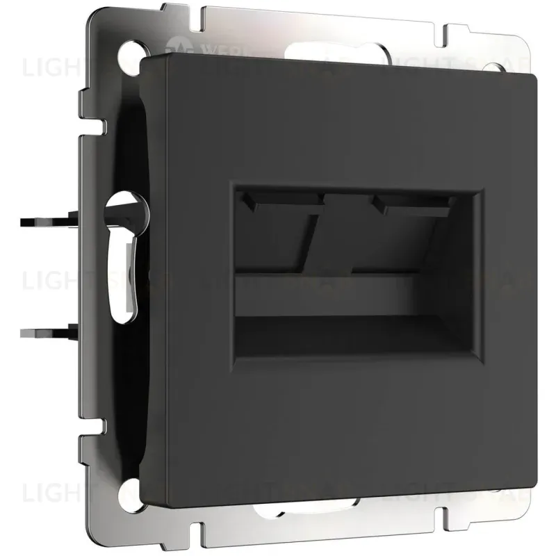 Розетка Werkel двойная Ethernet RJ-45 черный матовый W1182208 4690389157004 4690389157004