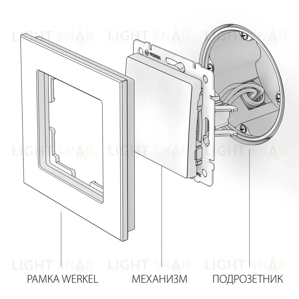 Перекрестный переключатель одноклавишный Werkel белый W1113001 4690389155086 4690389155086