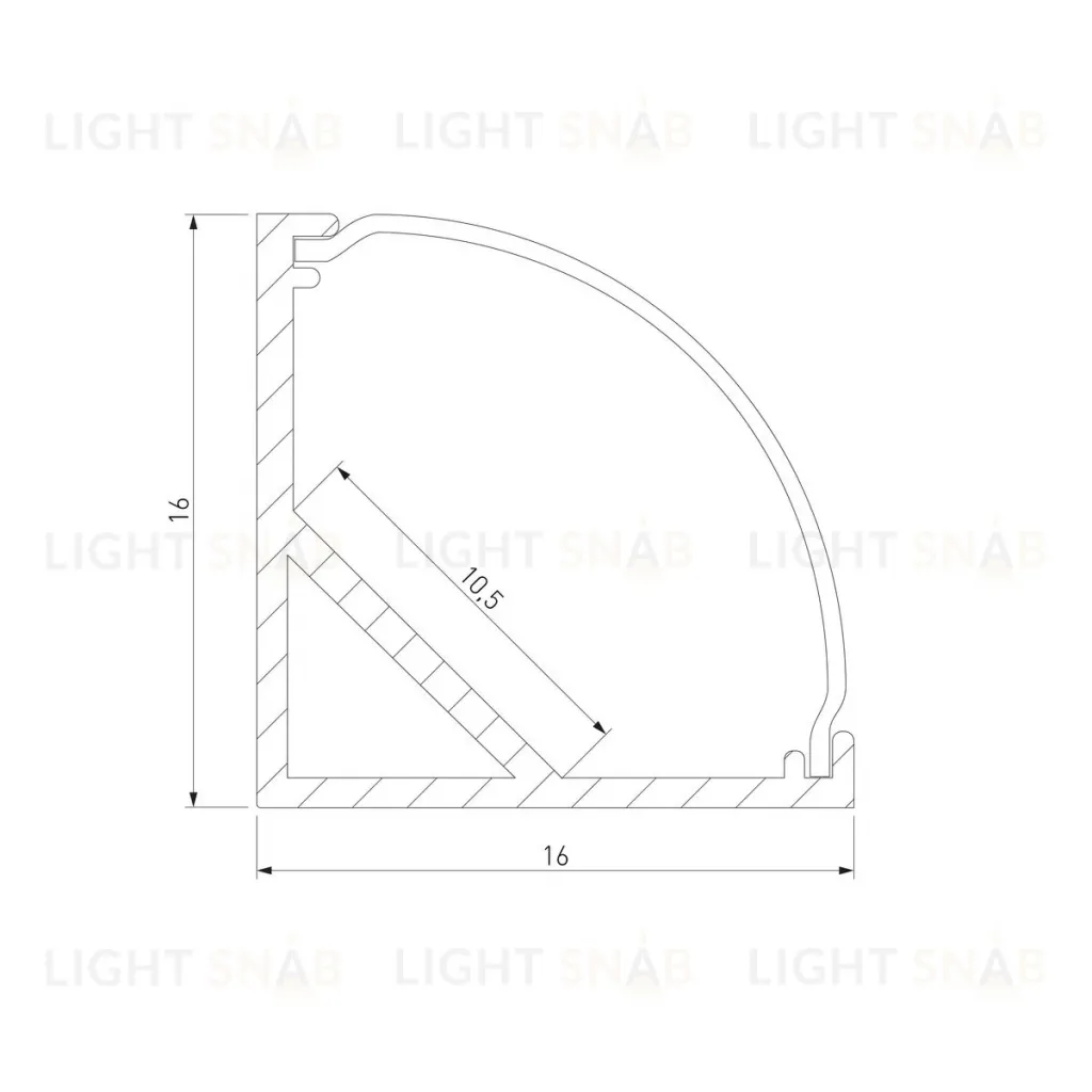 Угловой алюминиевый профиль для светодиодной ленты Elektrostandard LL-2-ALP008 4690389170485 4690389170485