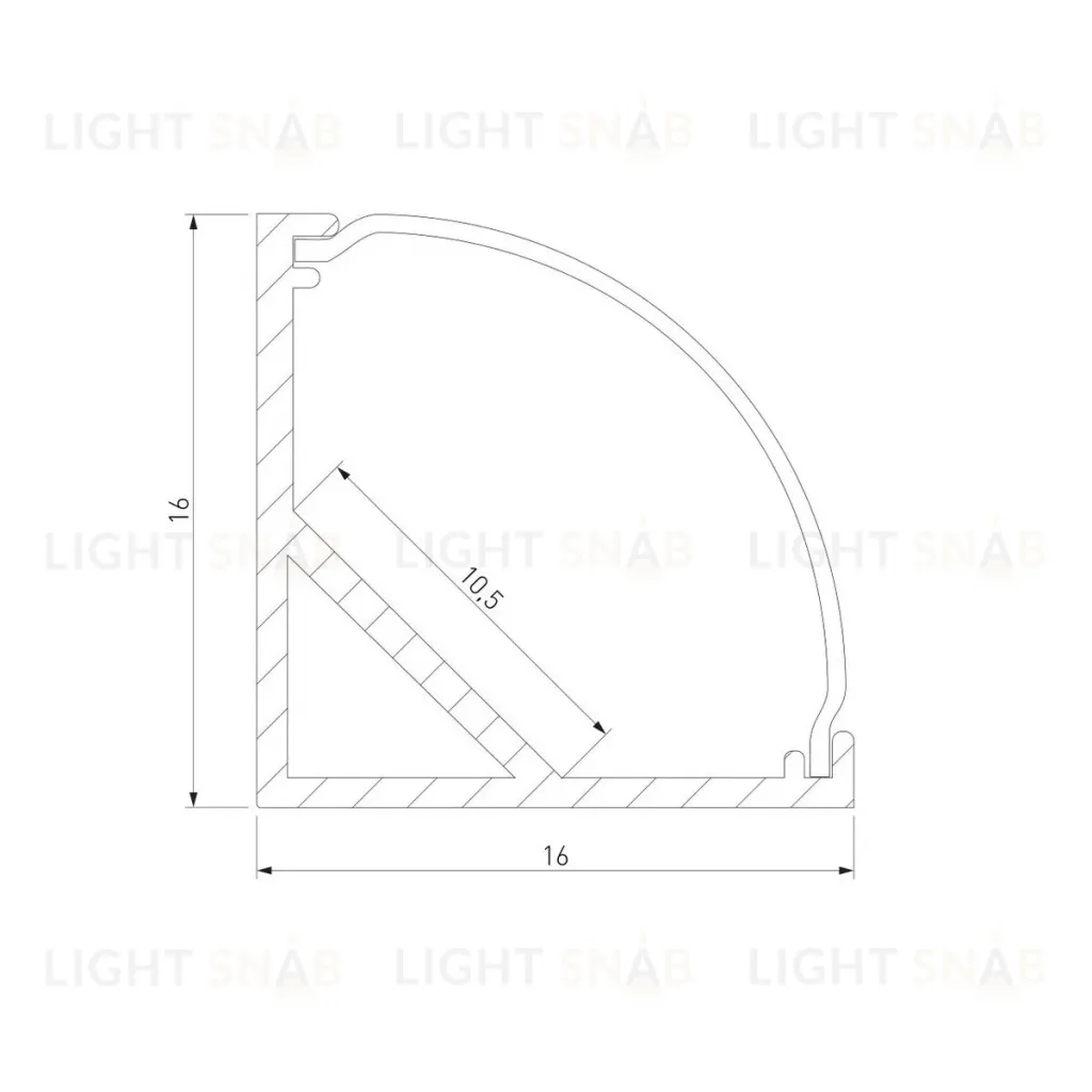 Угловой алюминиевый профиль для светодиодной ленты Elektrostandard LL-2-ALP008 4690389170508 4690389170508