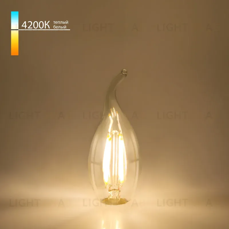 Филаментная светодиодная лампа Elektrostandard E14 7W 4200K свеча на ветру 4690389041402 4690389041402