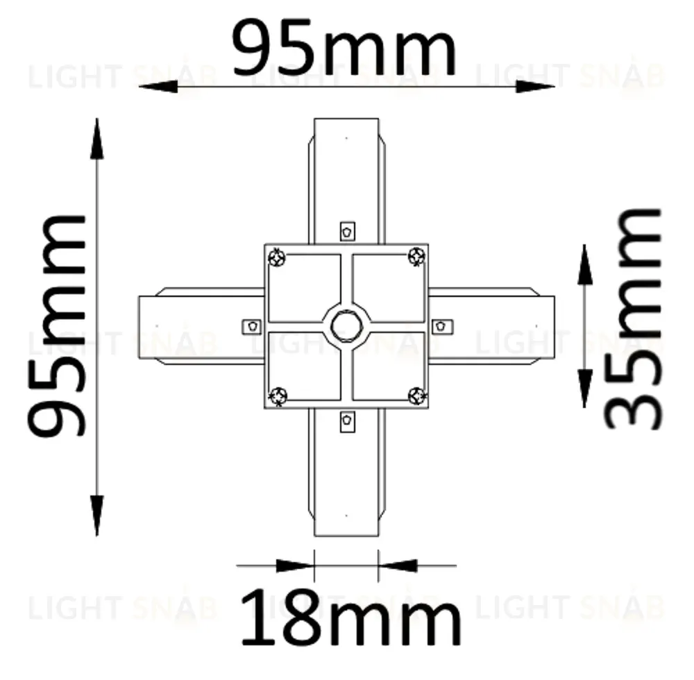 Соединитель X-образный (однофазный) Crystal Lux CLT 0.211 CLT 0.211 04 BL CLT 0.211 04 BL