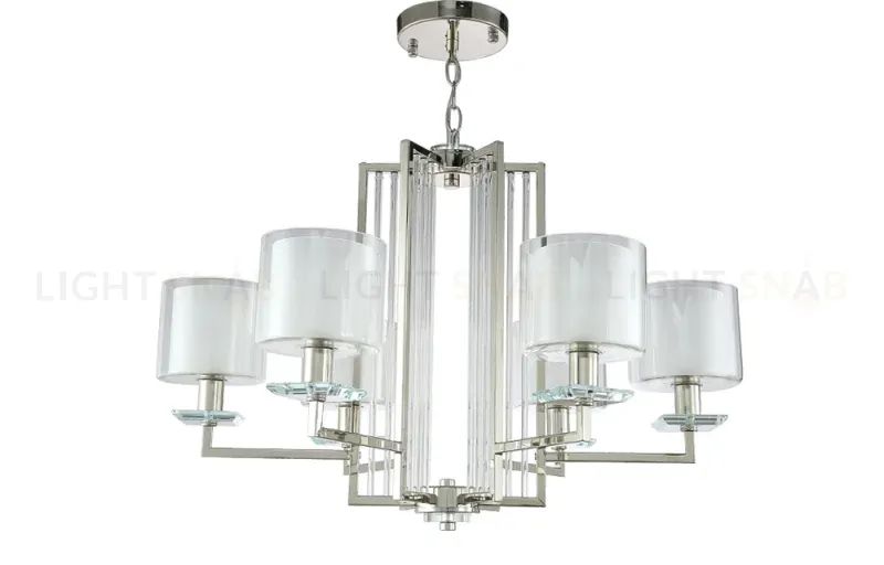 Подвесная люстра Crystal Lux Nicolas NICOLAS SP-PL6 NICKEL/WHITE NICOLAS SP-PL6 NICKEL/WHITE