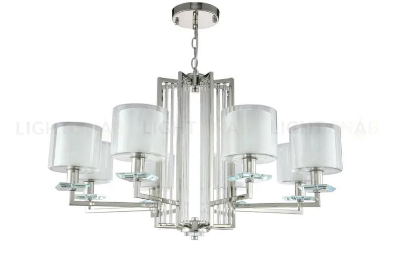 Подвесная люстра Crystal Lux Nicolas NICOLAS SP-PL8 NICKEL/WHITE NICOLAS SP-PL8 NICKEL/WHITE