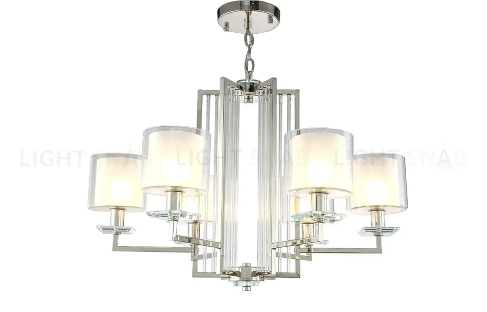 Подвесная люстра Crystal Lux Nicolas NICOLAS SP-PL6 NICKEL/WHITE NICOLAS SP-PL6 NICKEL/WHITE
