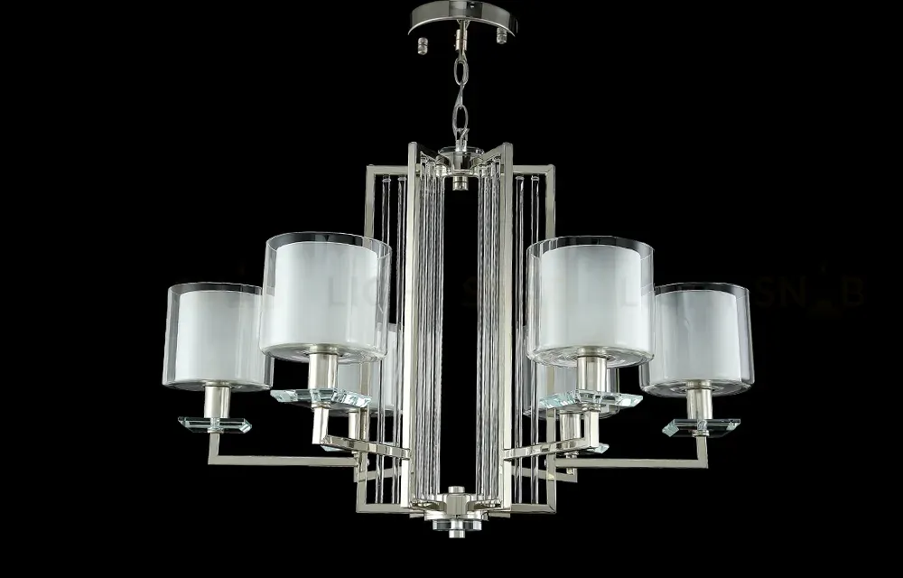 Подвесная люстра Crystal Lux Nicolas NICOLAS SP-PL6 NICKEL/WHITE NICOLAS SP-PL6 NICKEL/WHITE