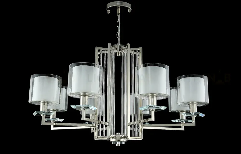 Подвесная люстра Crystal Lux Nicolas NICOLAS SP-PL8 NICKEL/WHITE NICOLAS SP-PL8 NICKEL/WHITE