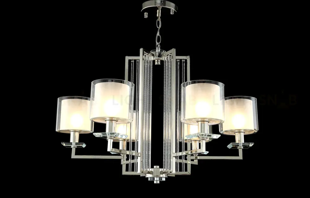 Подвесная люстра Crystal Lux Nicolas NICOLAS SP-PL6 NICKEL/WHITE NICOLAS SP-PL6 NICKEL/WHITE