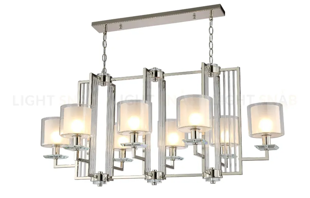 Подвесная люстра Crystal Lux Nicolas NICOLAS SP8 L1000 NICKEL/WHITE NICOLAS SP8 L1000 NICKEL/WHITE