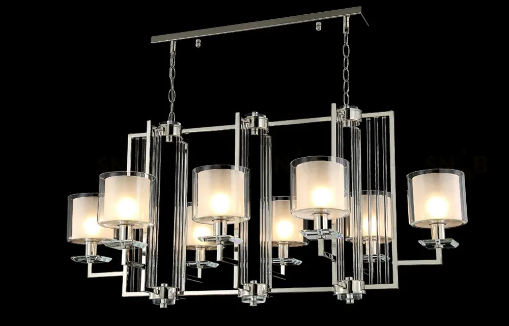 Подвесная люстра Crystal Lux Nicolas NICOLAS SP8 L1000 NICKEL/WHITE NICOLAS SP8 L1000 NICKEL/WHITE