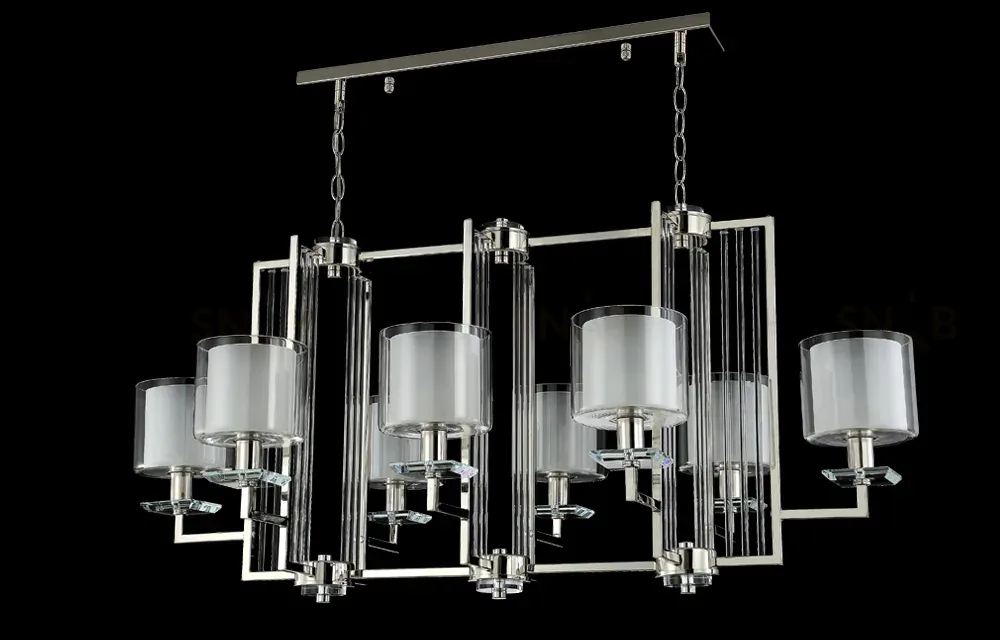 Подвесная люстра Crystal Lux Nicolas NICOLAS SP8 L1000 NICKEL/WHITE NICOLAS SP8 L1000 NICKEL/WHITE