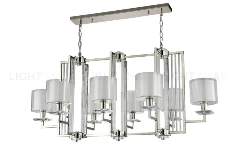 Подвесная люстра Crystal Lux Nicolas NICOLAS SP8 L1000 NICKEL/WHITE NICOLAS SP8 L1000 NICKEL/WHITE