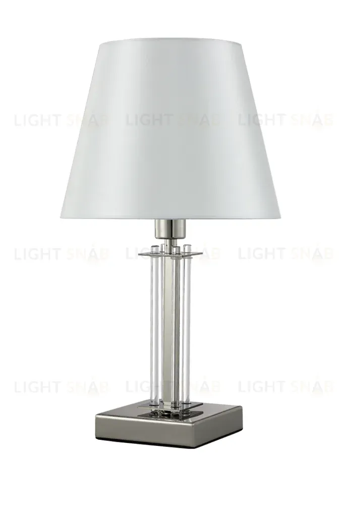 Настольная лампа Crystal Lux Nicolas NICOLAS LG1 NICKEL/WHITE NICOLAS LG1 NICKEL/WHITE