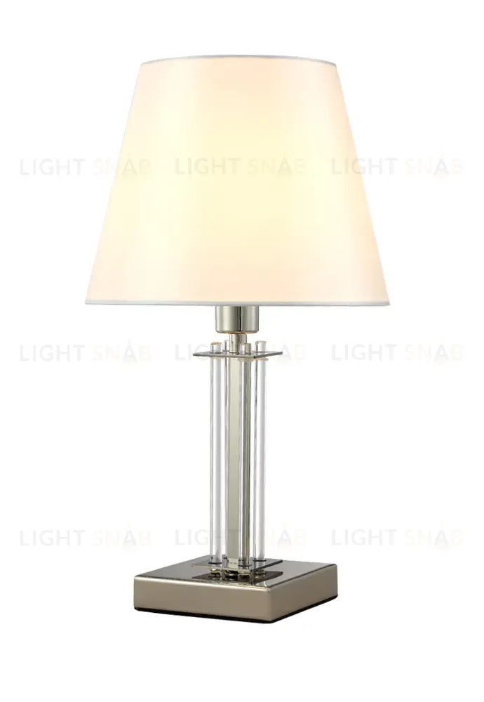 Настольная лампа Crystal Lux Nicolas NICOLAS LG1 NICKEL/WHITE NICOLAS LG1 NICKEL/WHITE