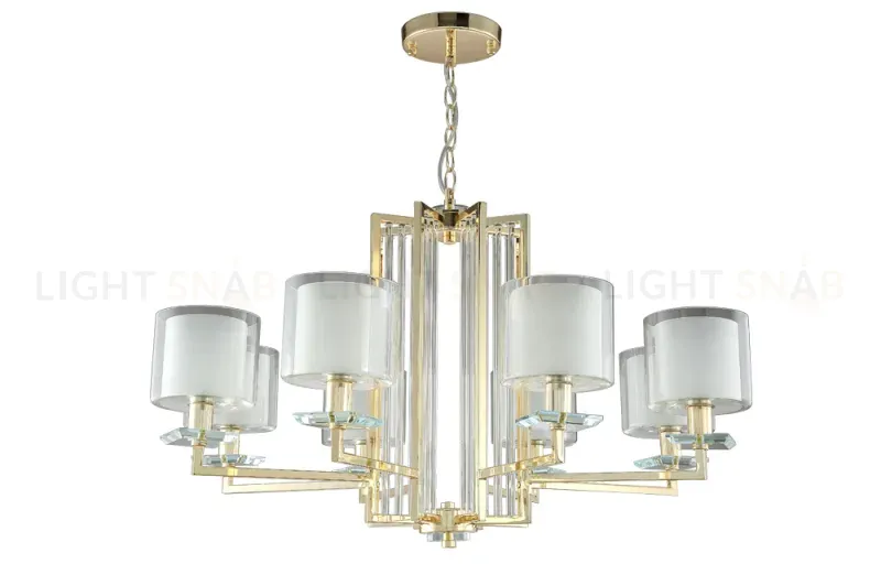 Подвесная люстра Crystal Lux Nicolas NICOLAS SP-PL8 GOLD/WHITE NICOLAS SP-PL8 GOLD/WHITE