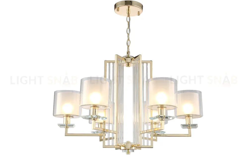Подвесная люстра Crystal Lux Nicolas NICOLAS SP-PL6 GOLD/WHITE NICOLAS SP-PL6 GOLD/WHITE