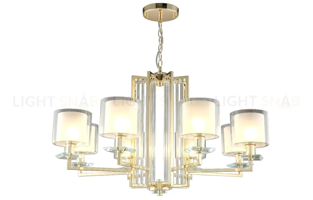 Подвесная люстра Crystal Lux Nicolas NICOLAS SP-PL8 GOLD/WHITE NICOLAS SP-PL8 GOLD/WHITE