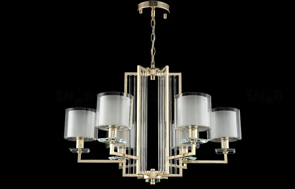 Подвесная люстра Crystal Lux Nicolas NICOLAS SP-PL6 GOLD/WHITE NICOLAS SP-PL6 GOLD/WHITE