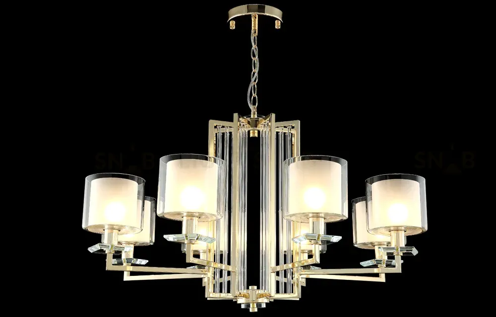 Подвесная люстра Crystal Lux Nicolas NICOLAS SP-PL8 GOLD/WHITE NICOLAS SP-PL8 GOLD/WHITE