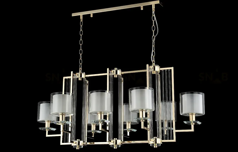Подвесная люстра Crystal Lux Nicolas NICOLAS SP8 L1000 GOLD/WHITE NICOLAS SP8 L1000 GOLD/WHITE