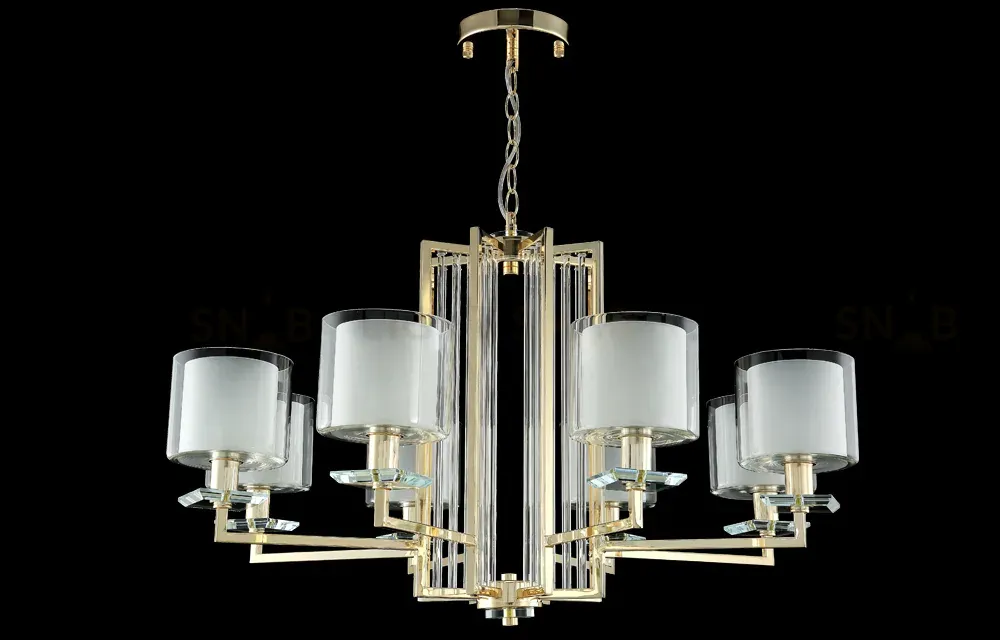 Подвесная люстра Crystal Lux Nicolas NICOLAS SP-PL8 GOLD/WHITE NICOLAS SP-PL8 GOLD/WHITE