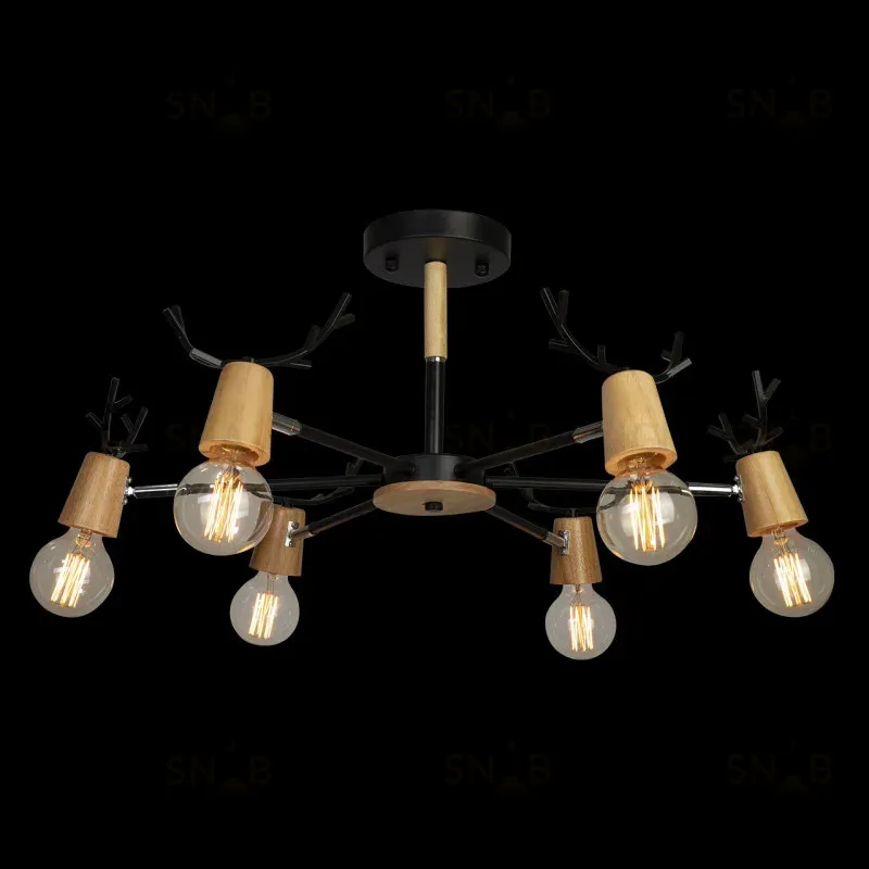 Люстра на штанге Loft IT Sven 10024/6 Black 10024/6 Black