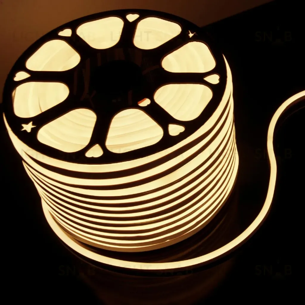 Светодиодный гибкий неон Elektrostandard 220V 9,6W 120Led 2835 IP67 односторонний теплый белый, 50 м 4690389167355 4690389167355