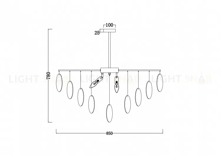 Люстра на штанге Freya Porto FR5104PL-08BS FR5104PL-08BS