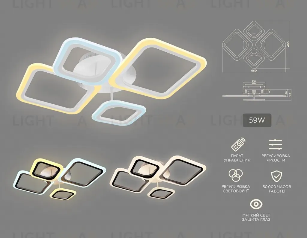 Потолочная светодиодная люстра Ambrella Light Acrylica Original FA4382 FA4382