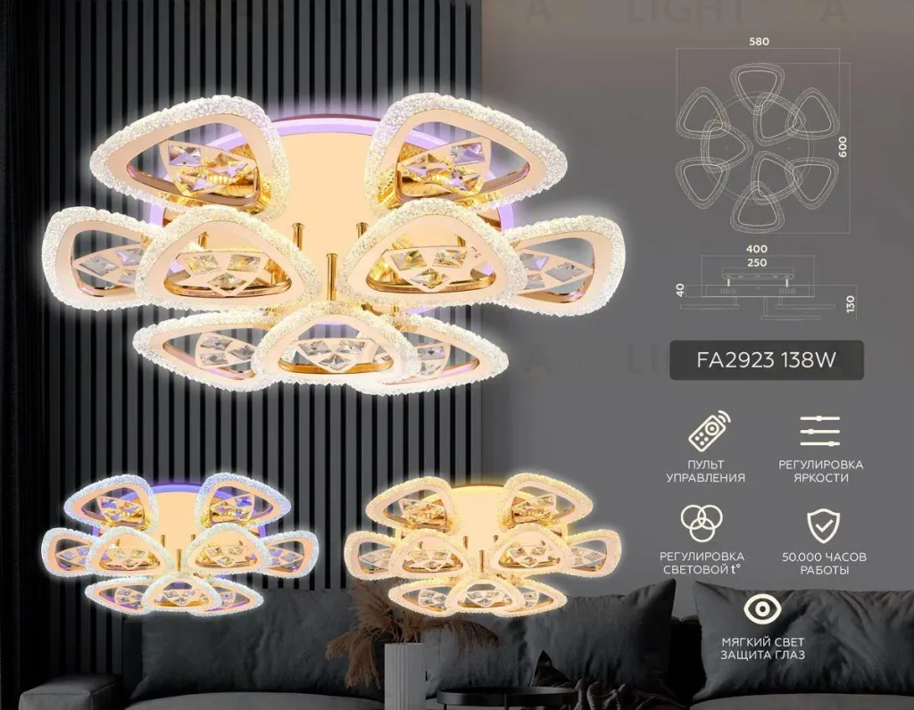 Потолочная светодиодная люстра Ambrella Light Acrylica Original FA2923 FA2923