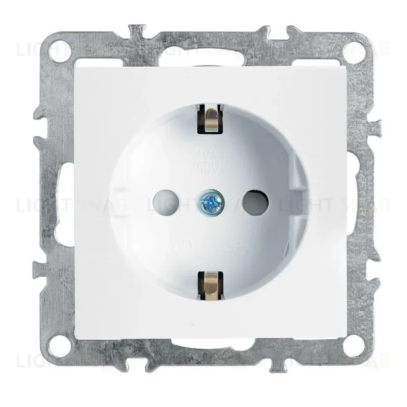 Розетка Stekker Эрна c/з 16A 250V с защитной шторкой белый PST16-9110-01 39317 39317