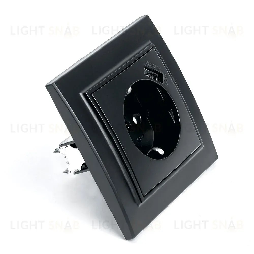 Розетка 1-местная с USB Stekker PST16-9011-03 с защитной шторкой 39480 39480