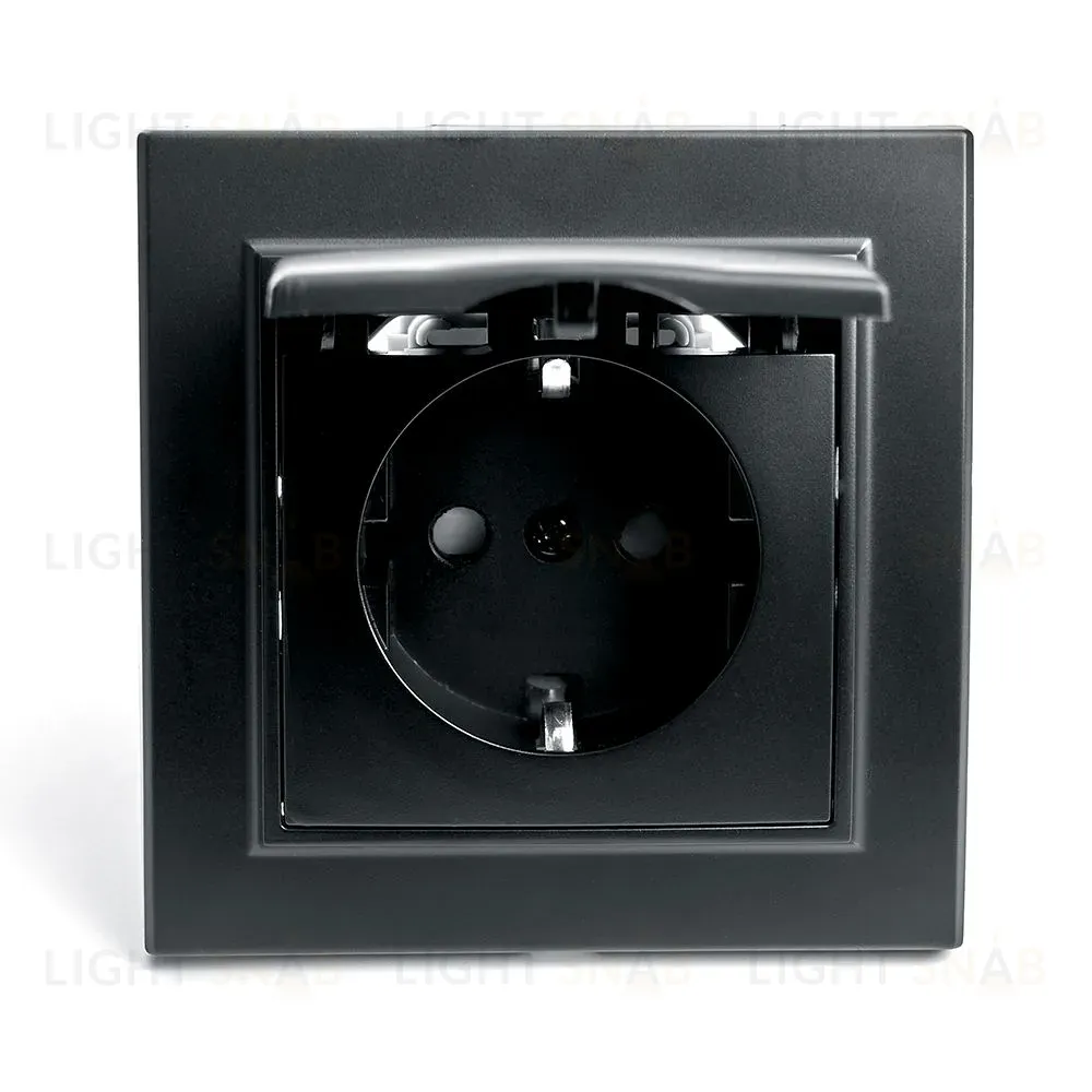 Розетка 1-местная с крышкой Stekker PST16-9012-03 с защитной шторкой 39481 39481