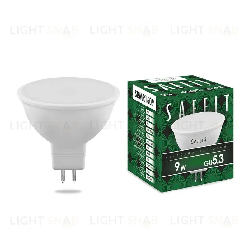 Лампа светодиодная Saffit SBMR1609 MR16 GU5.3 9W 4000K 55085 55085