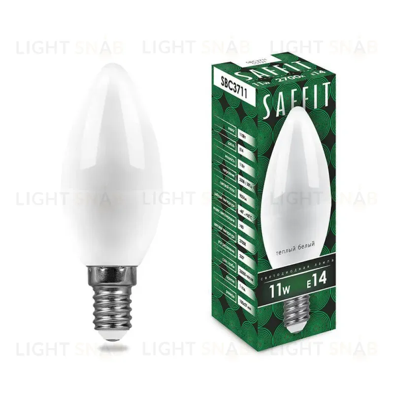 Лампа светодиодная Saffit SBC3711 Свеча E14 11W 2700K 55131 55131