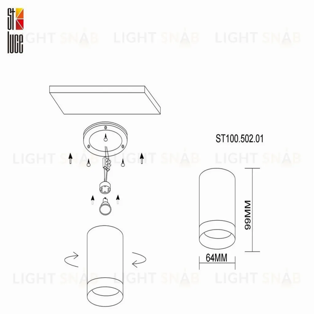 Накладной светильник ST Luce ST100 ST100.502.01 ST100.502.01