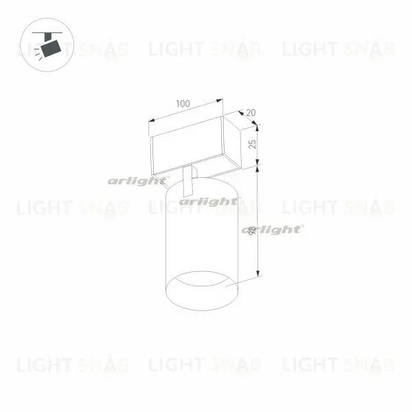 Трековый светодиодный светильник Arlight Mag-Spot-25-R90-9W Day4000 033240 033240