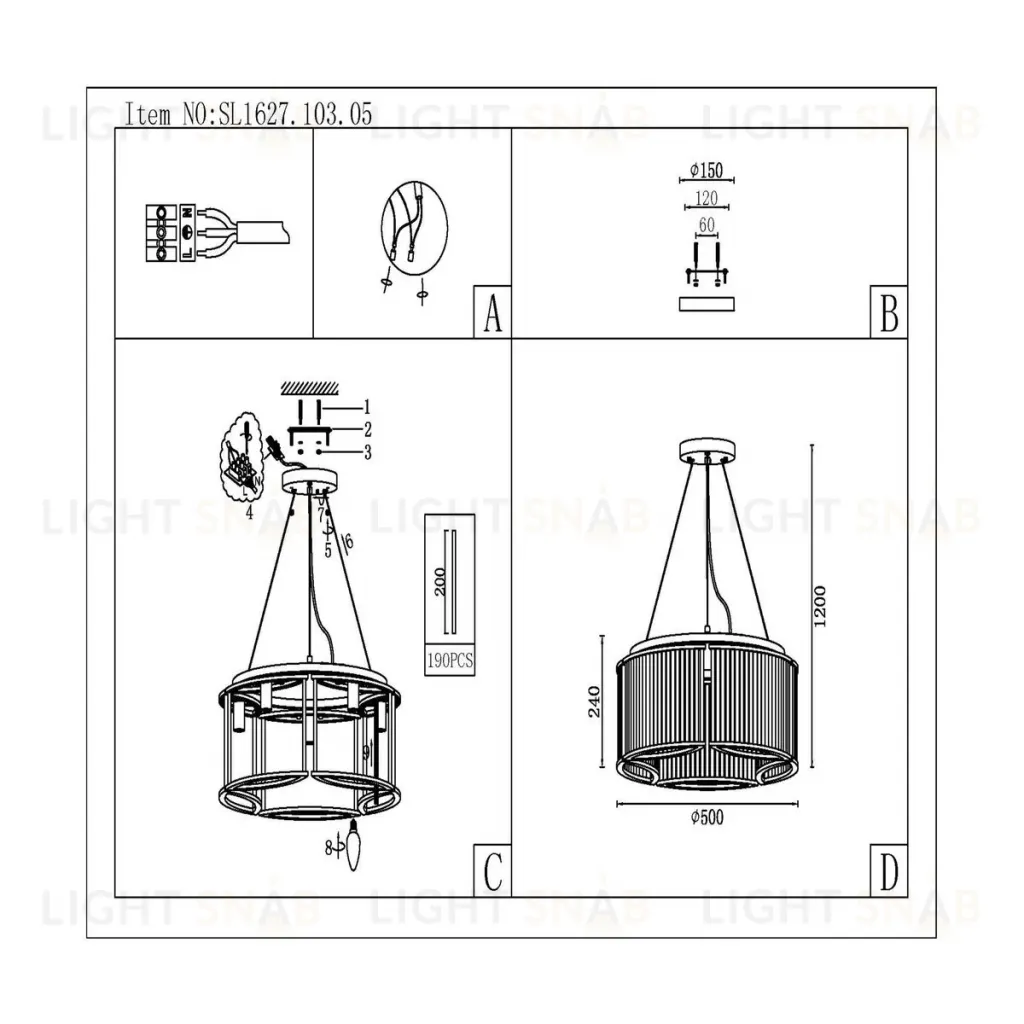Подвесная люстра ST Luce Velletri SL1627.103.05 SL1627.103.05