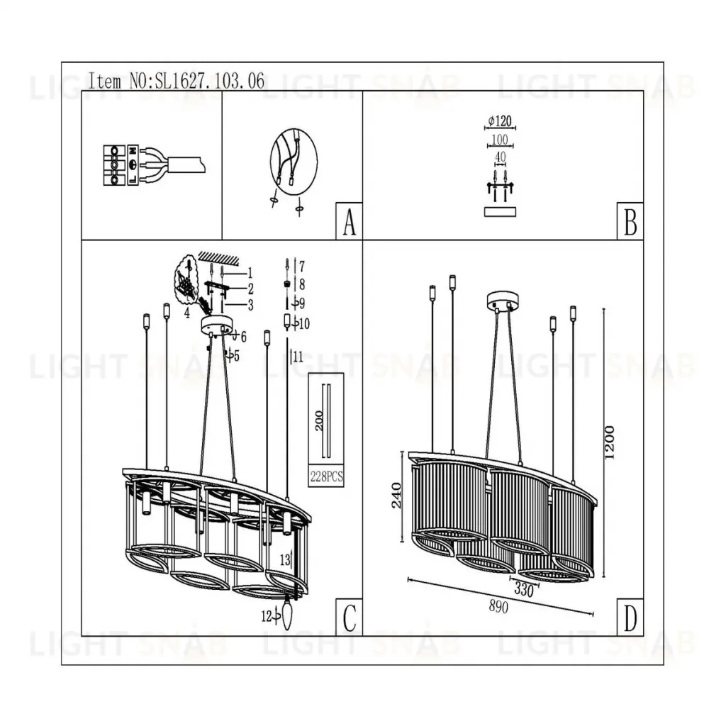 Подвесная люстра ST Luce Velletri SL1627.103.06 SL1627.103.06