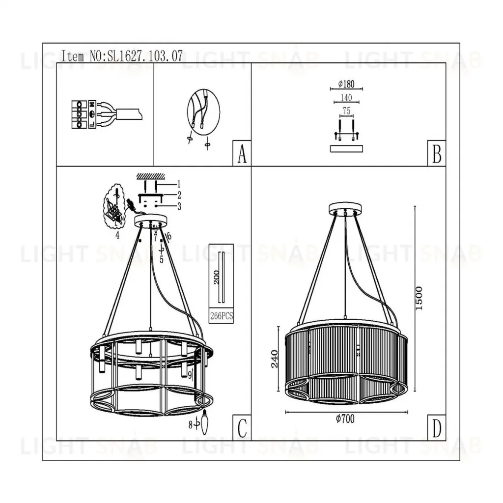 Подвесная люстра ST Luce Velletri SL1627.103.07 SL1627.103.07