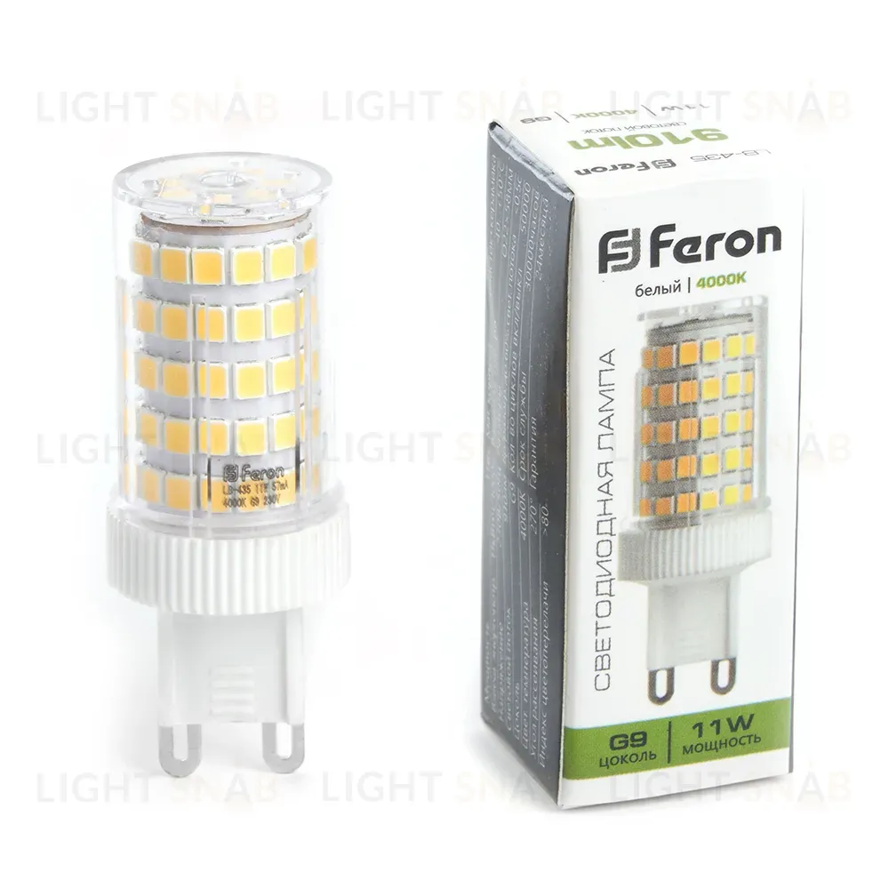 Лампа светодиодная Feron G9 11W 4000K капсульная LB-435 38150 38150